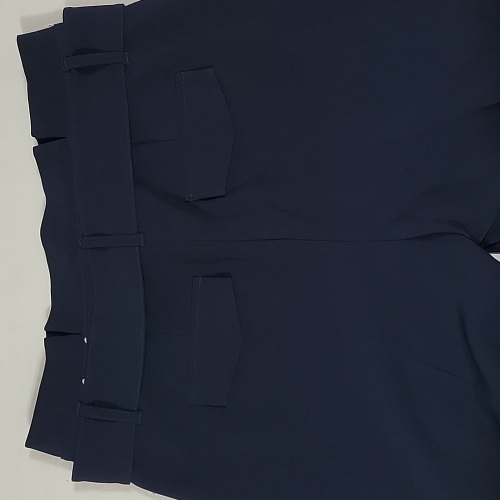 White House Black Market Tapered Ankle Pants Navy Blue Belted Size 6P - Picture 5 of 10